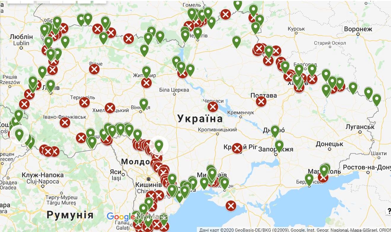 Карта приграничная россии с украиной